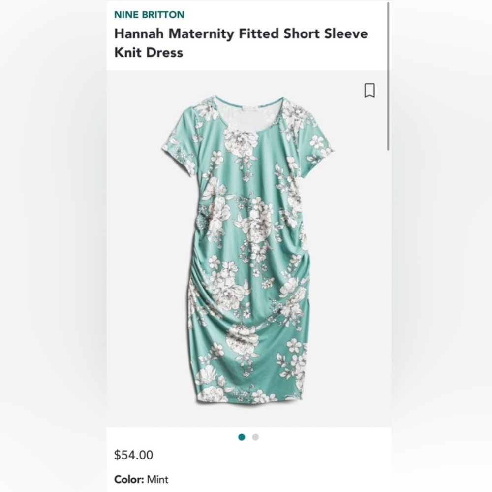 Nine Britton Mint Floral Maternity Midi Dress